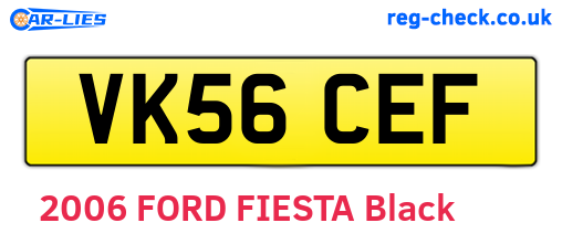 VK56CEF are the vehicle registration plates.