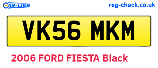 VK56MKM are the vehicle registration plates.