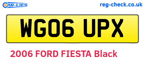 WG06UPX are the vehicle registration plates.