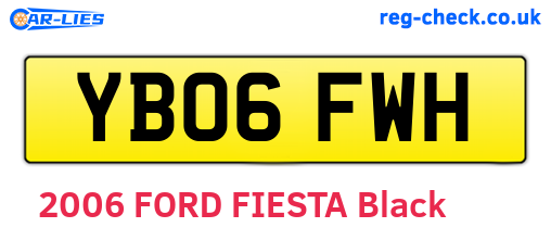 YB06FWH are the vehicle registration plates.