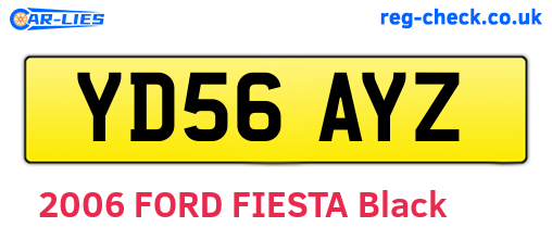 YD56AYZ are the vehicle registration plates.