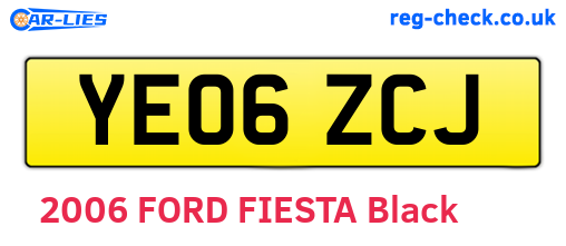 YE06ZCJ are the vehicle registration plates.