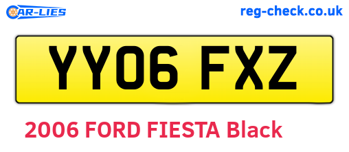 YY06FXZ are the vehicle registration plates.