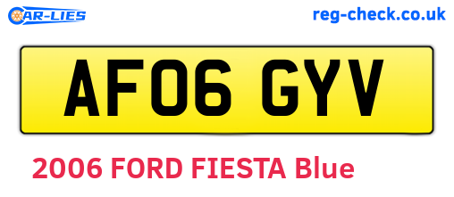 AF06GYV are the vehicle registration plates.