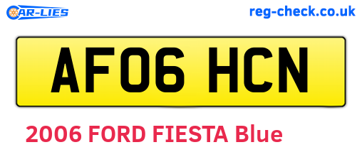 AF06HCN are the vehicle registration plates.
