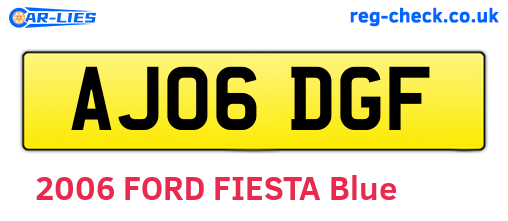 AJ06DGF are the vehicle registration plates.