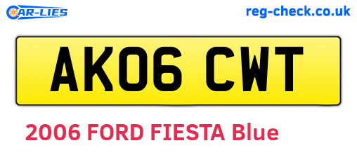 AK06CWT are the vehicle registration plates.