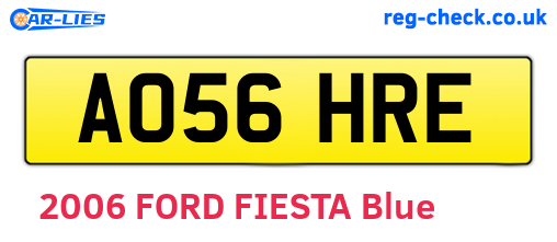 AO56HRE are the vehicle registration plates.