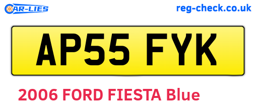 AP55FYK are the vehicle registration plates.