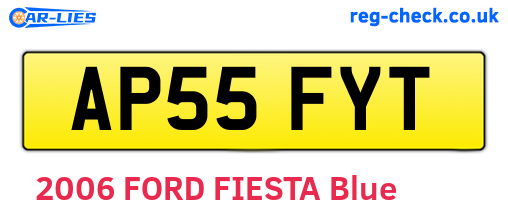 AP55FYT are the vehicle registration plates.