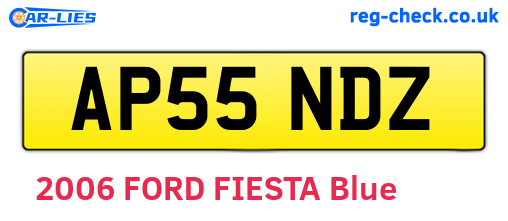 AP55NDZ are the vehicle registration plates.