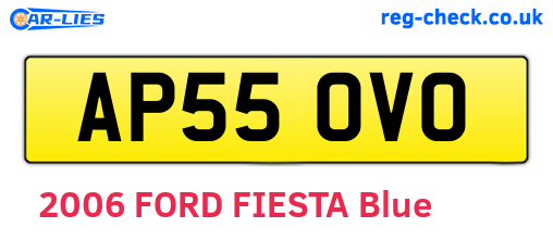 AP55OVO are the vehicle registration plates.