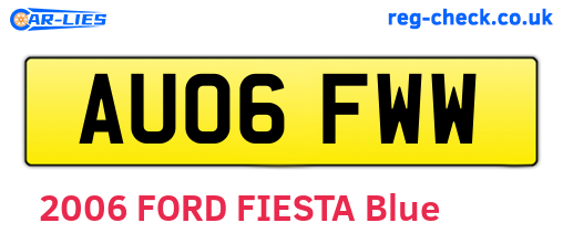 AU06FWW are the vehicle registration plates.