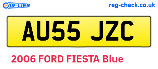 AU55JZC are the vehicle registration plates.