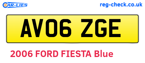 AV06ZGE are the vehicle registration plates.