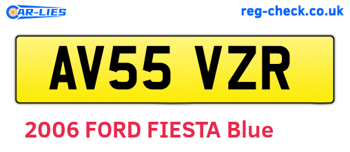 AV55VZR are the vehicle registration plates.
