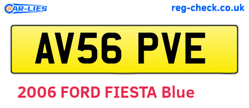 AV56PVE are the vehicle registration plates.