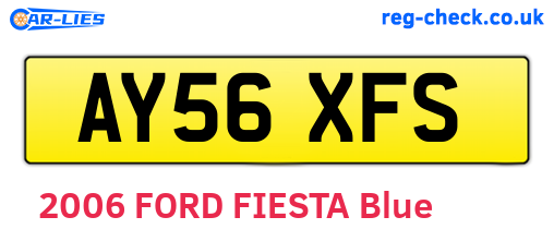 AY56XFS are the vehicle registration plates.