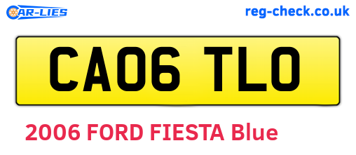 CA06TLO are the vehicle registration plates.