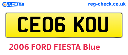 CE06KOU are the vehicle registration plates.