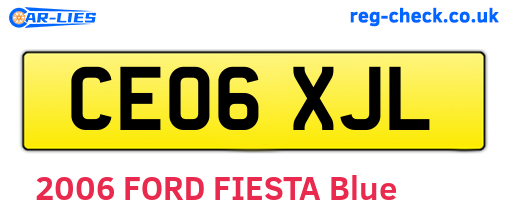 CE06XJL are the vehicle registration plates.