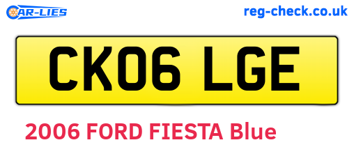 CK06LGE are the vehicle registration plates.