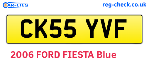 CK55YVF are the vehicle registration plates.