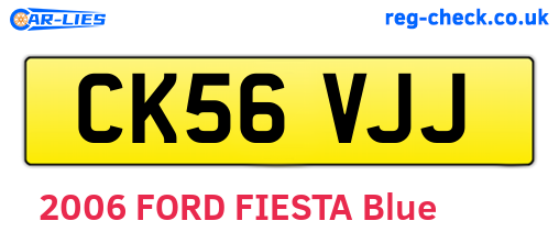 CK56VJJ are the vehicle registration plates.