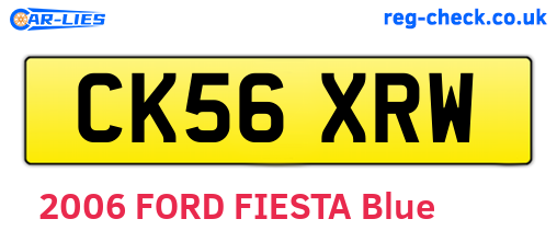 CK56XRW are the vehicle registration plates.