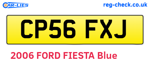 CP56FXJ are the vehicle registration plates.