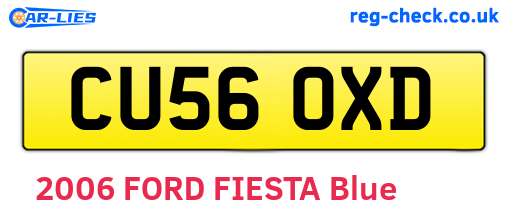 CU56OXD are the vehicle registration plates.