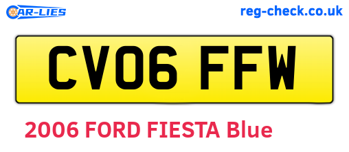 CV06FFW are the vehicle registration plates.