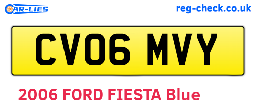 CV06MVY are the vehicle registration plates.