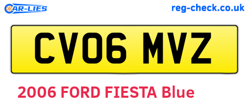 CV06MVZ are the vehicle registration plates.