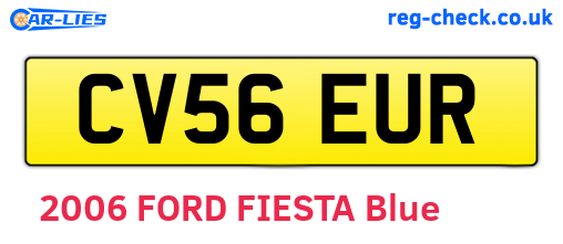 CV56EUR are the vehicle registration plates.