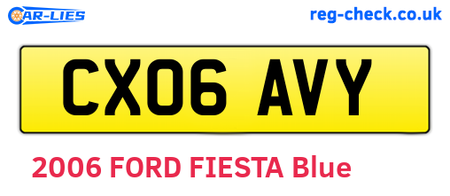 CX06AVY are the vehicle registration plates.