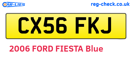 CX56FKJ are the vehicle registration plates.