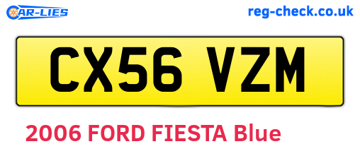 CX56VZM are the vehicle registration plates.