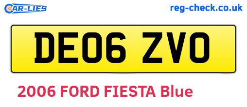 DE06ZVO are the vehicle registration plates.