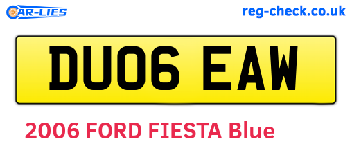 DU06EAW are the vehicle registration plates.