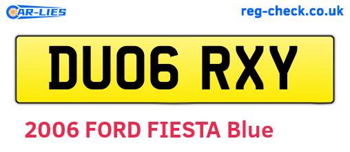 DU06RXY are the vehicle registration plates.