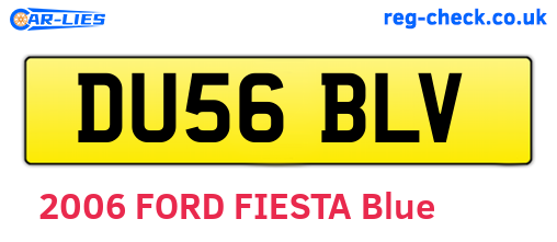 DU56BLV are the vehicle registration plates.