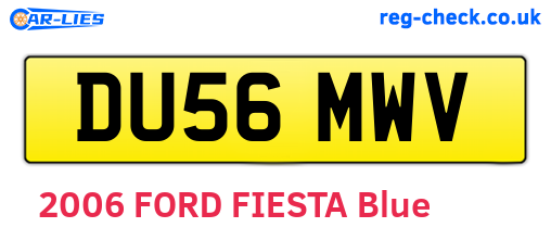 DU56MWV are the vehicle registration plates.