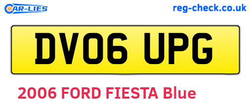 DV06UPG are the vehicle registration plates.