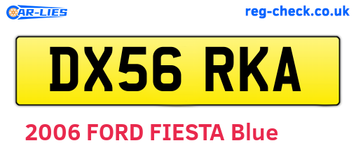 DX56RKA are the vehicle registration plates.
