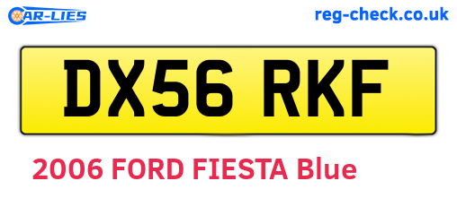 DX56RKF are the vehicle registration plates.
