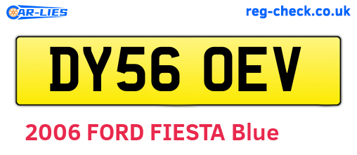 DY56OEV are the vehicle registration plates.
