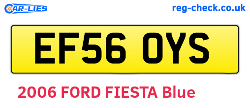 EF56OYS are the vehicle registration plates.
