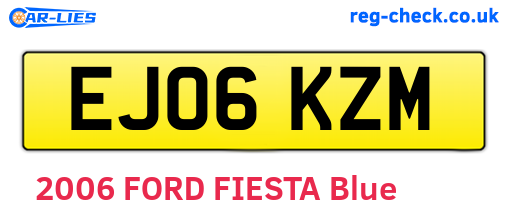 EJ06KZM are the vehicle registration plates.