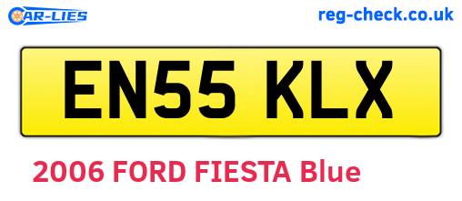EN55KLX are the vehicle registration plates.